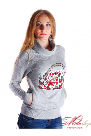 Молодежный свитер с карманами